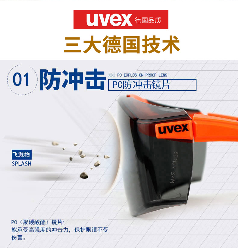 UVEX優(yōu)唯斯9064246防霧防刮擦防化防護眼鏡圖片2