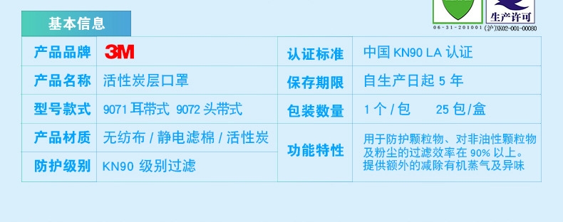 3M9071KN90有機(jī)蒸氣防毒口罩圖片4