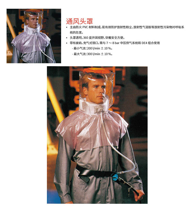 霍尼韋爾8527939防護(hù)放射性粉塵核防護(hù)類(lèi)通風(fēng)頭罩（AQR接頭）圖1