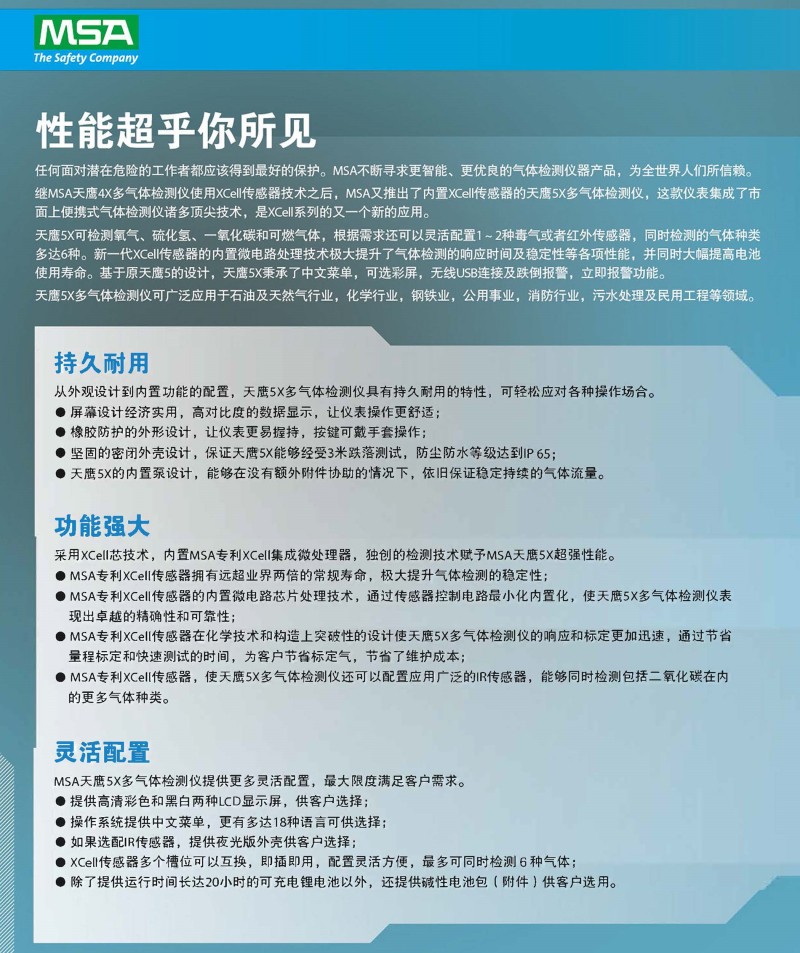梅思安10125243天鷹5X多種氣體檢測(cè)儀圖3