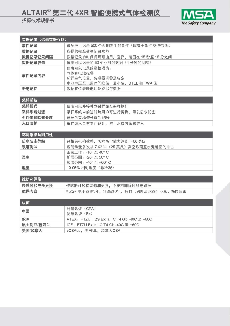 梅思安10196256（國產(chǎn)版）天鷹4XR藍牙版多種氣體檢測儀圖片20