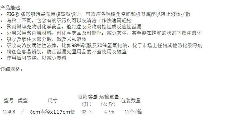 NewPig 124CR防化學條形吸污袋圖片2