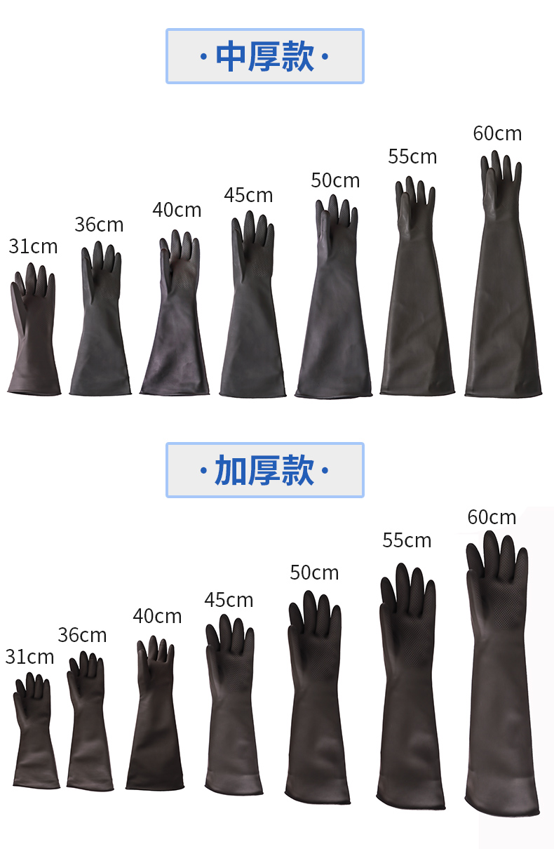 威蝶50A-1黑色耐酸堿乳膠手套圖5