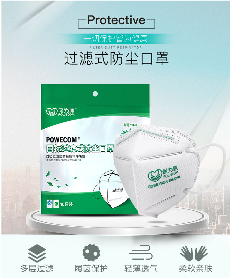 保為康9611過(guò)濾式防塵口罩圖片1