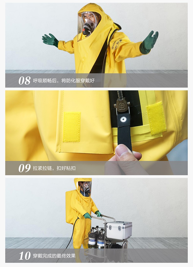 海固定制款！內(nèi)置外接 內(nèi)置插孔防化服圖片5