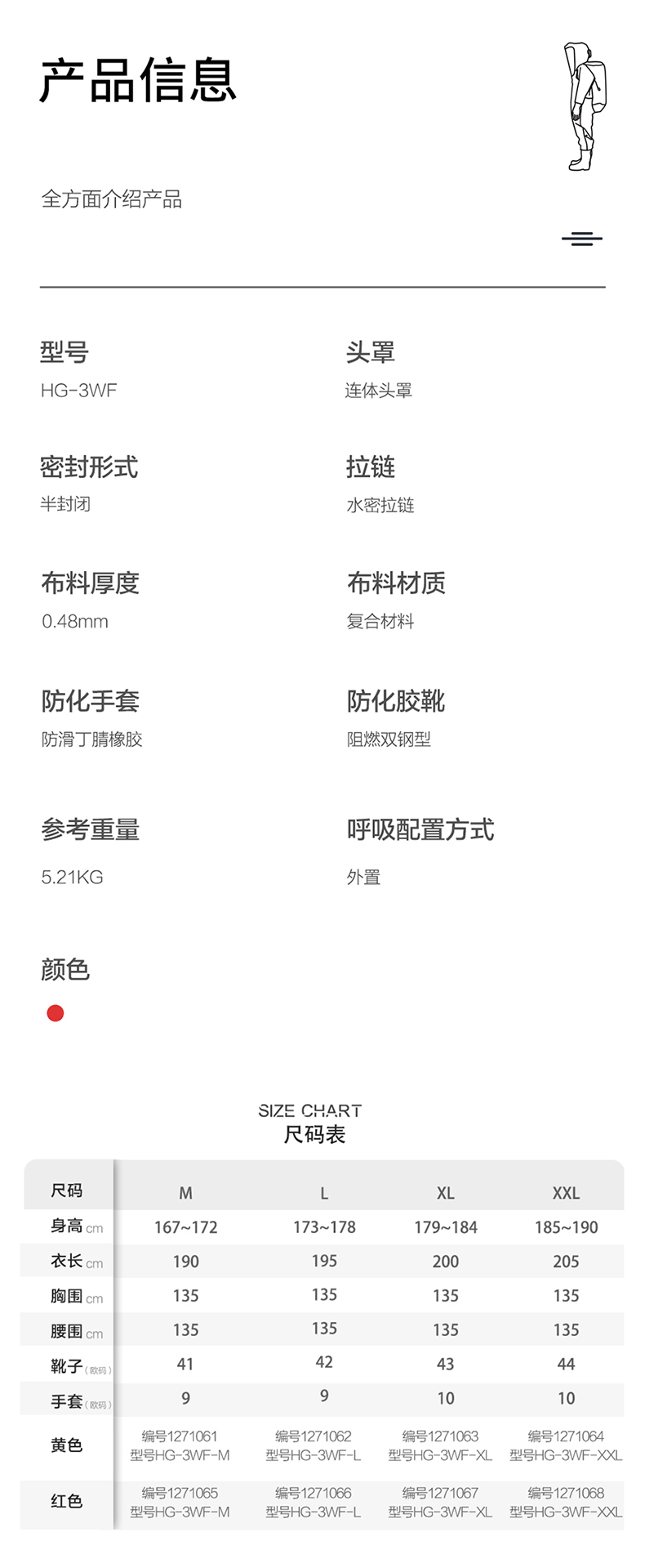 海固HG-3WF外置3級半封閉輕型防化服 酸堿防護(hù)服圖片3