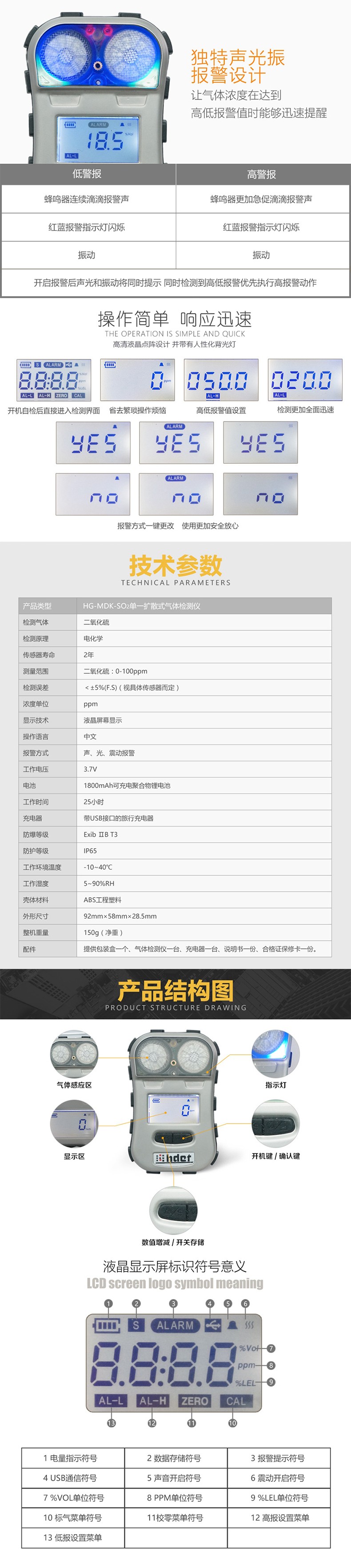 海固HG-MDK-SO2迷你擴(kuò)散式二氧化硫氣體檢測(cè)儀圖片