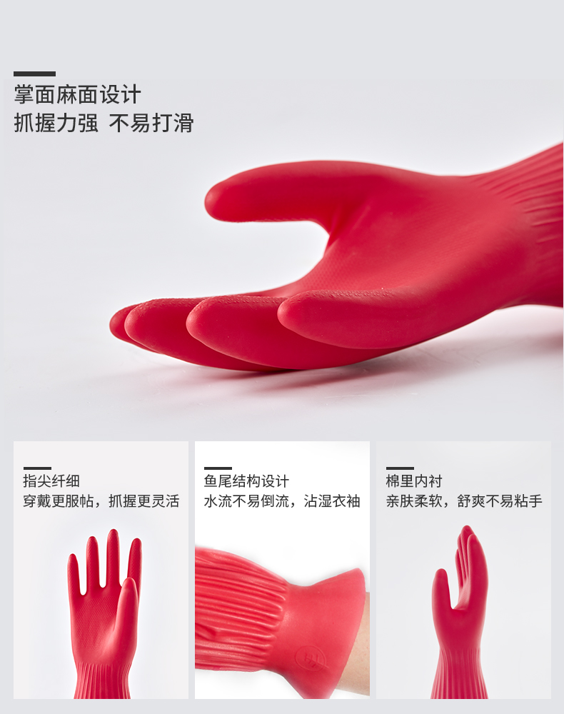 LANON蘭浪WM35魚(yú)尾型乳膠手套圖片3