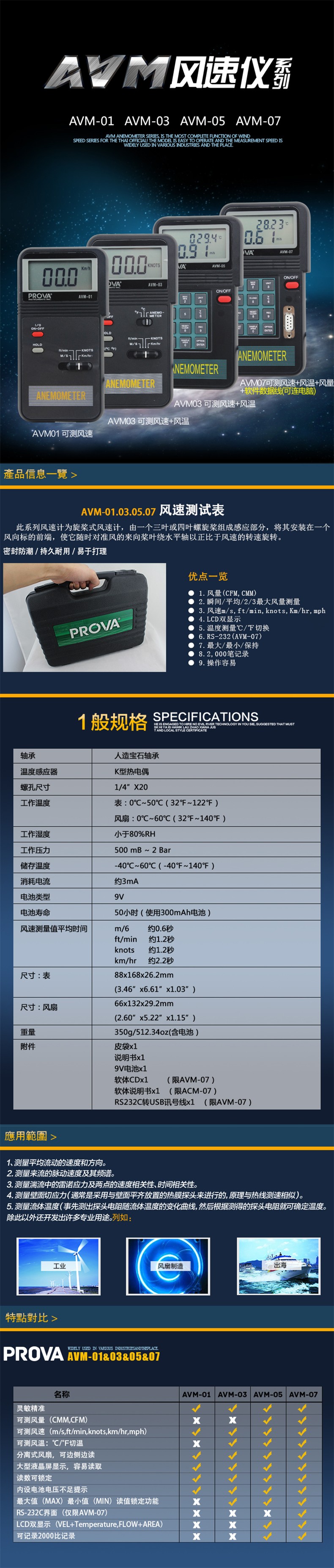 臺灣泰仕AVM-05記憶式風速計溫度計圖片1