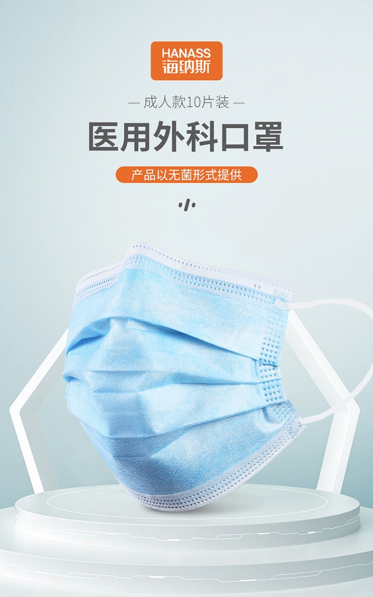 海納斯一次性醫(yī)用外科口罩圖片