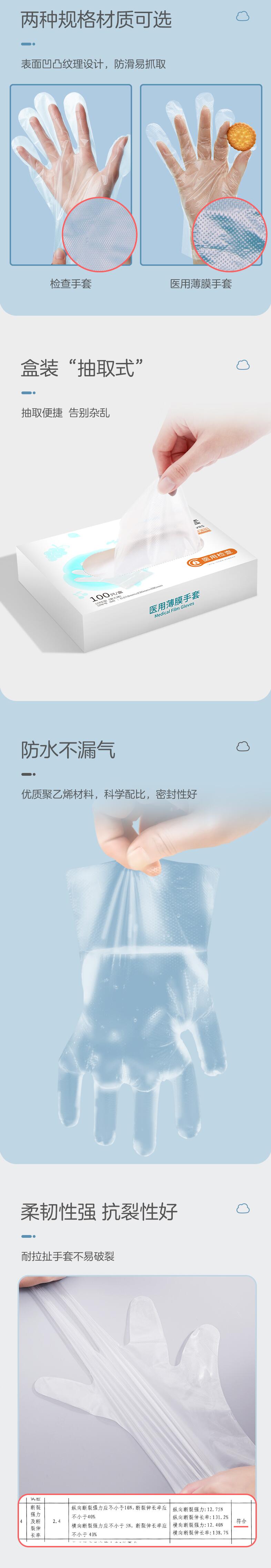 穩(wěn)健604-006477-01醫(yī)用薄膜手套圖片1