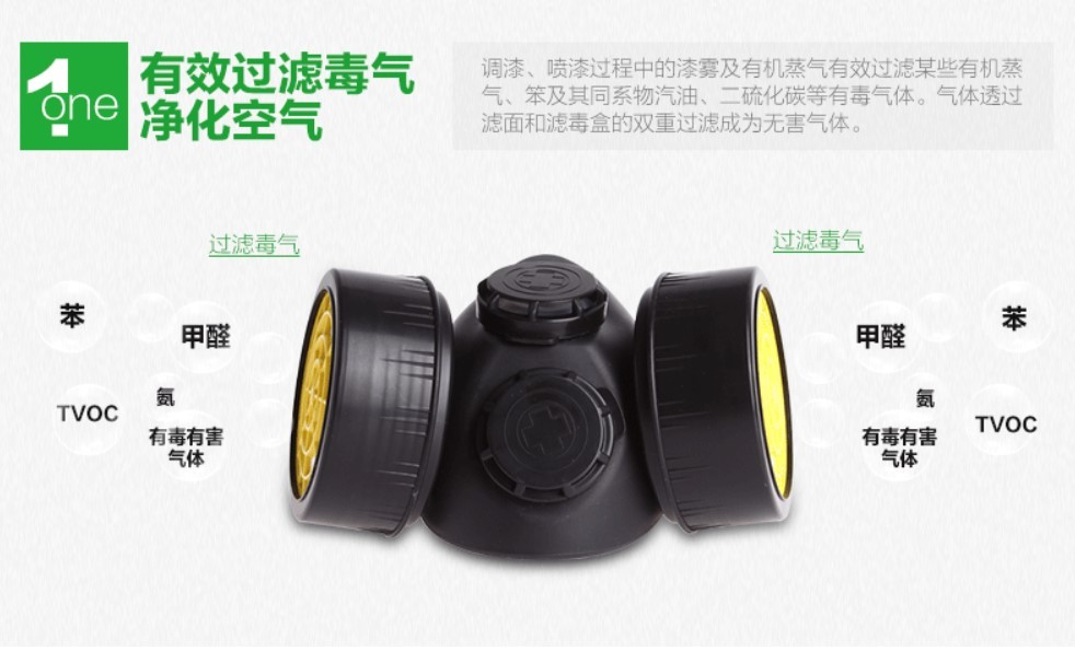 藍(lán)鷹NP306橡膠雙濾盒半面罩防毒面具圖片5