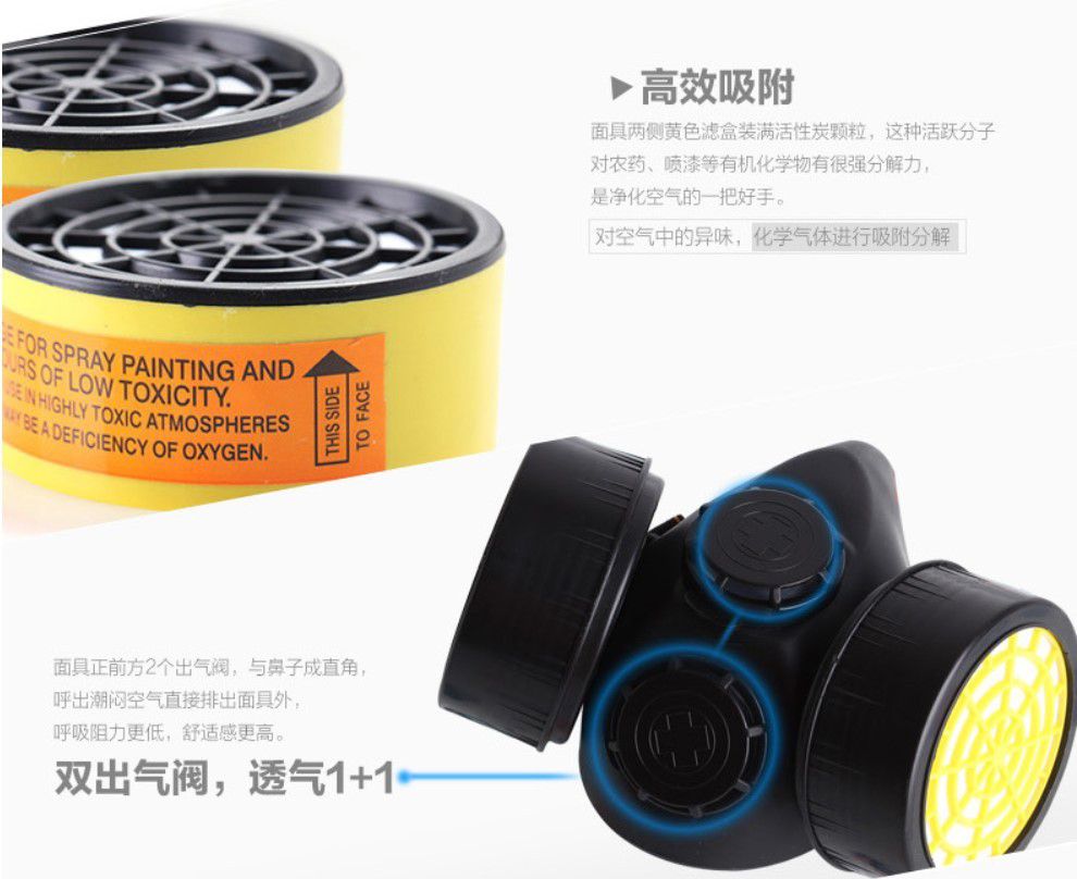 藍(lán)鷹NP306橡膠雙濾盒半面罩防毒面具圖片10
