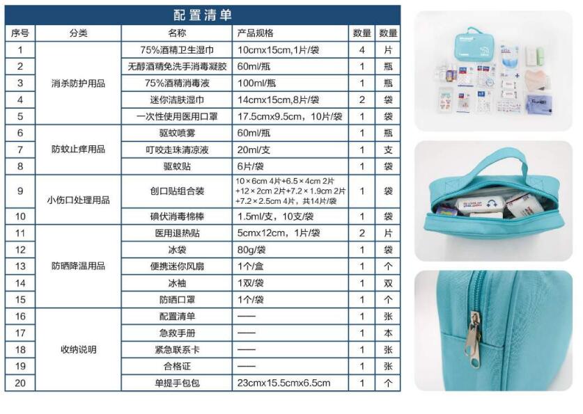 藍(lán)帆醫(yī)療HW-B003防暑降溫急救包圖片