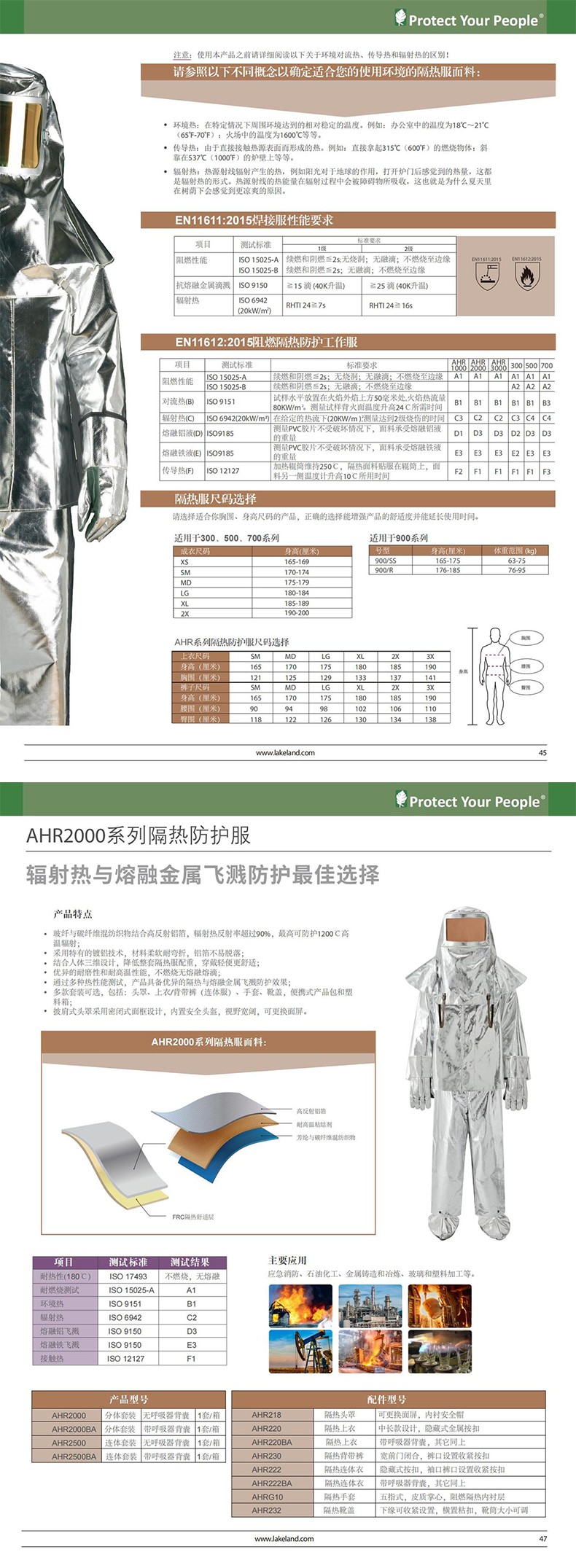 雷克蘭AHR220分體式無背囊隔熱服上衣圖片