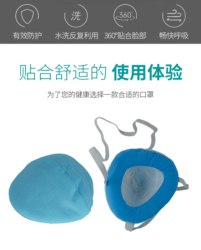藍(lán)星SC-007頭戴式KN90全棉防塵口罩2