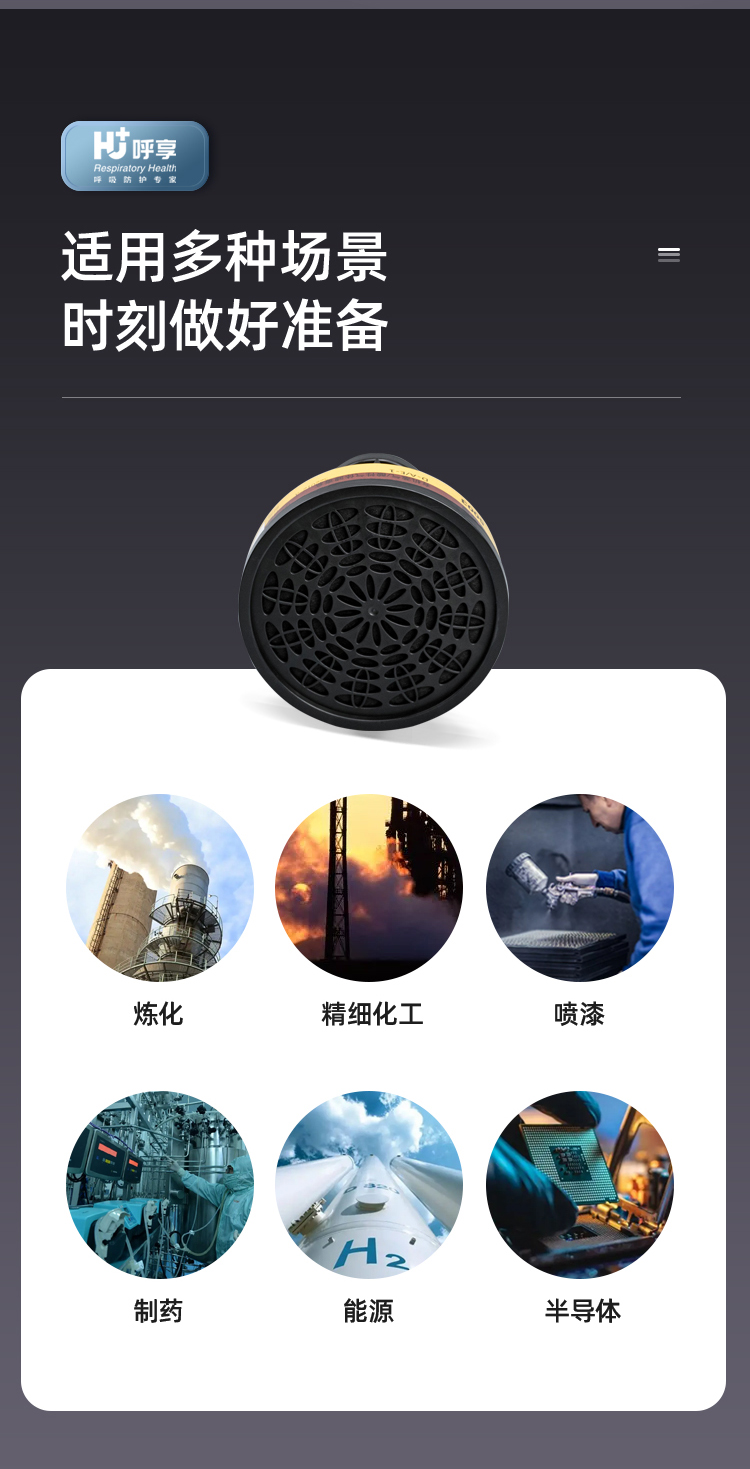 呼享5003防有機(jī)蒸氣/酸性氣體濾毒盒6