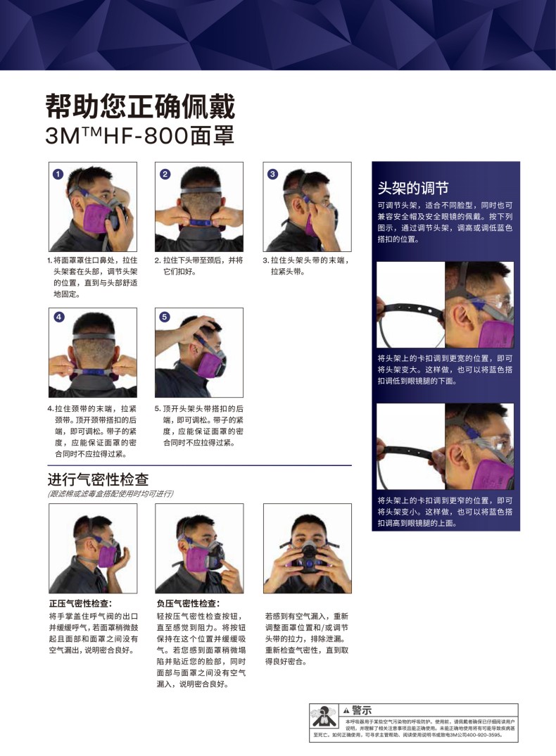 3M Secure Click HF-801SD揚聲器振動膜版小號硅膠半面型防護面罩4