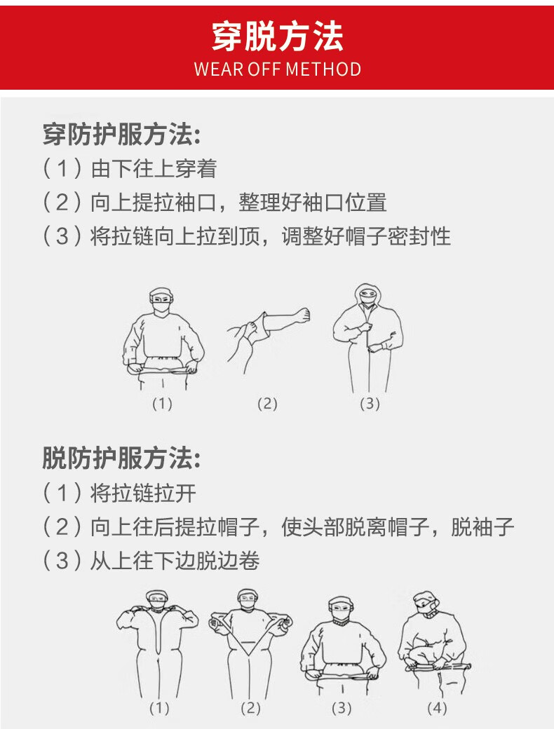 定和DH5010連體帶帽白色覆膜無紡布限次使用防護(hù)服3