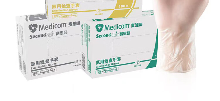 麥迪康1209C透明無(wú)粉一次性PVC手套M圖片8