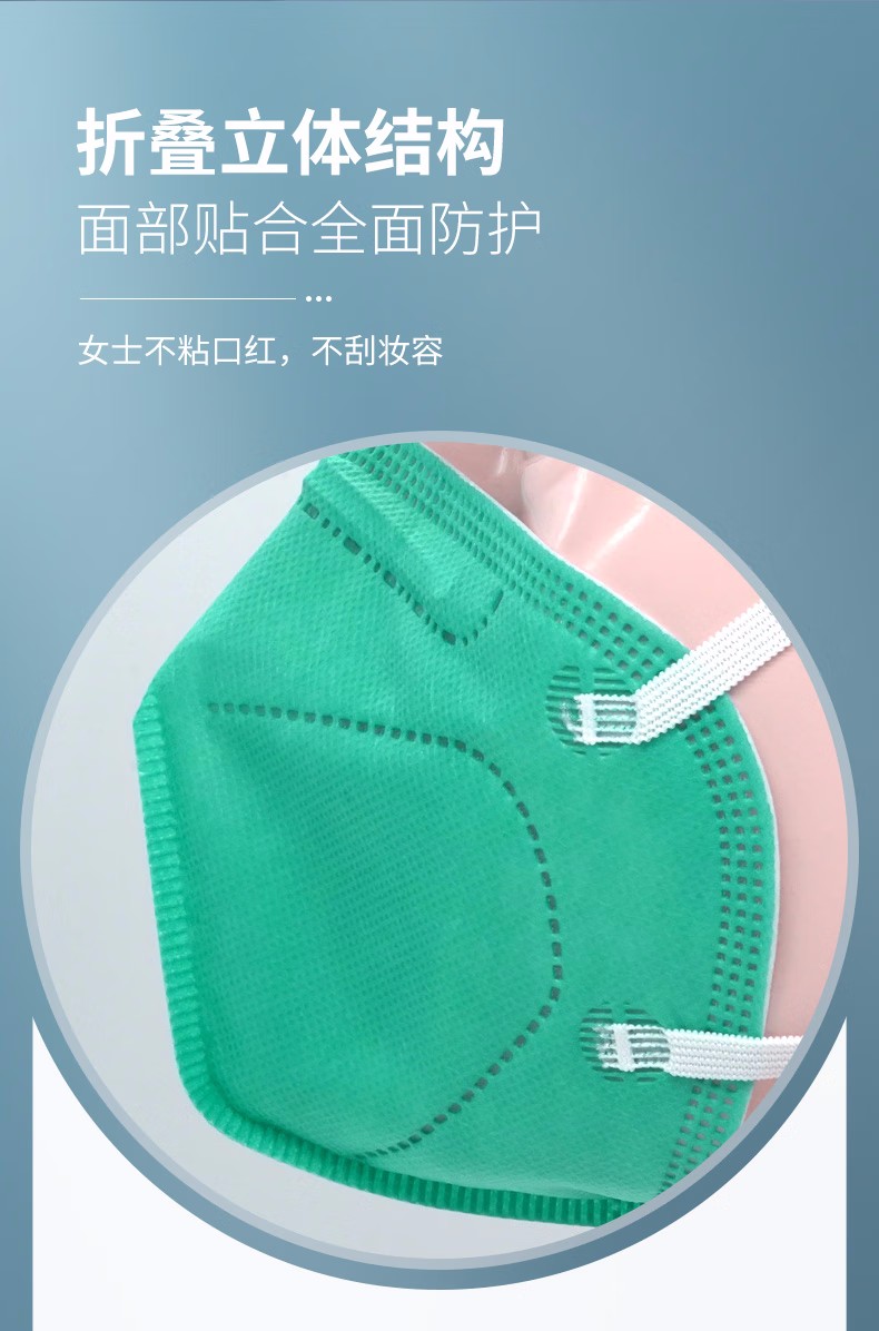 納通NTFN95E頭戴式綠色KN95醫(yī)用防護口罩圖片6