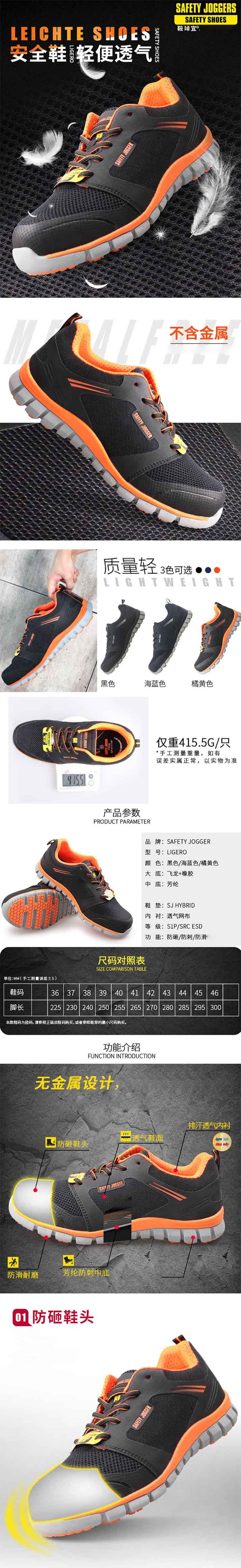 Safety Jogger鞍琸宜201002防砸防刺穿勞保鞋圖片1