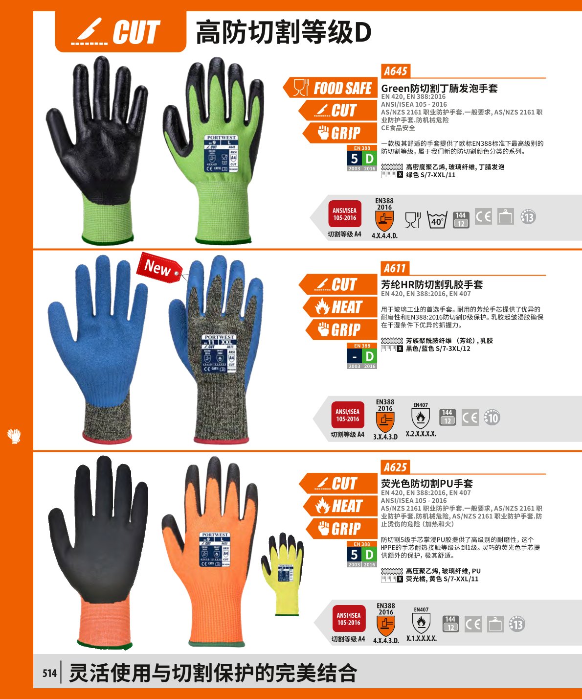 波偉斯特Portwest A645防切割丁腈發(fā)泡手套1