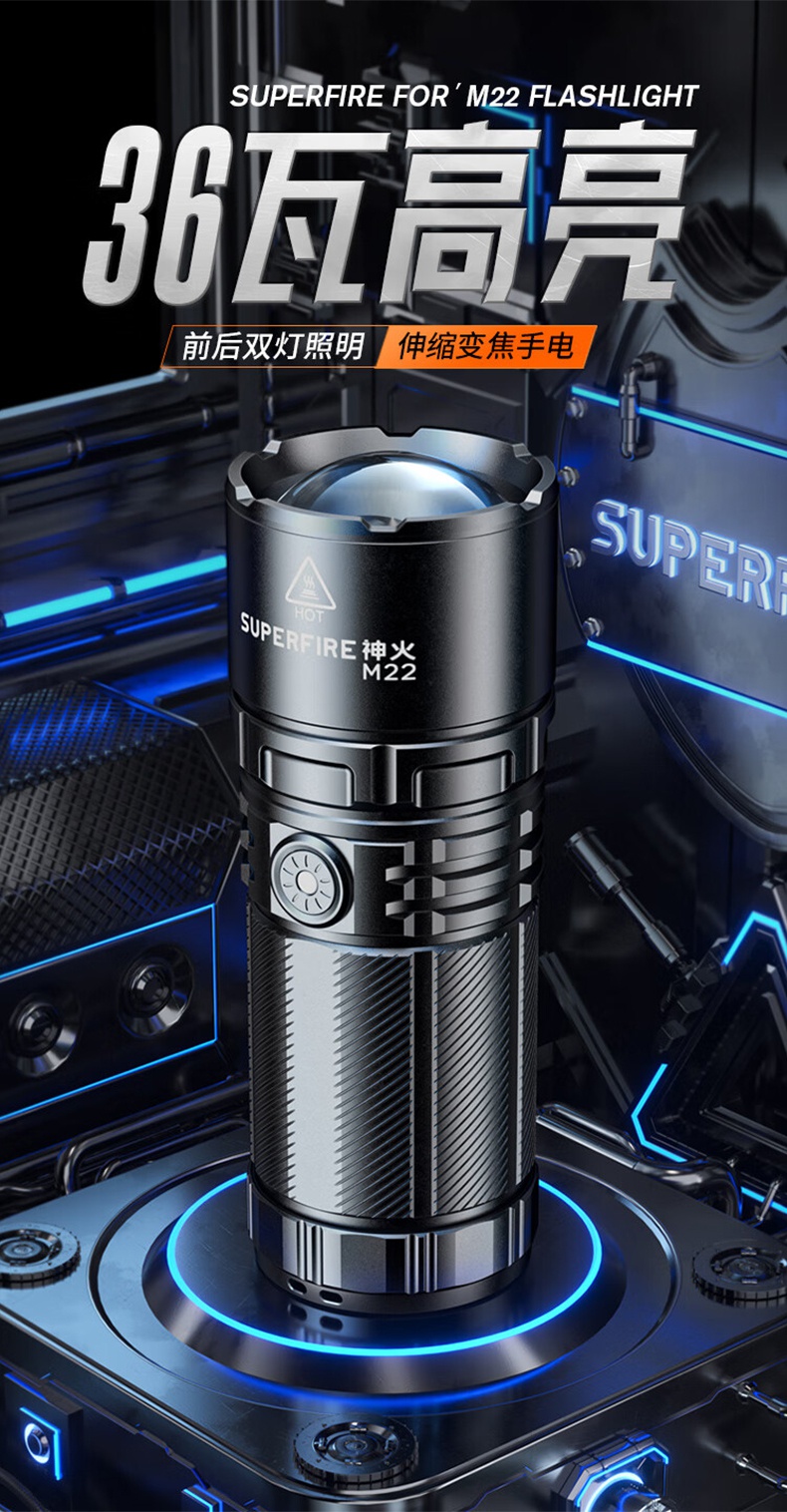 神火M22前后雙燈照明伸縮變焦手電筒1.jpg