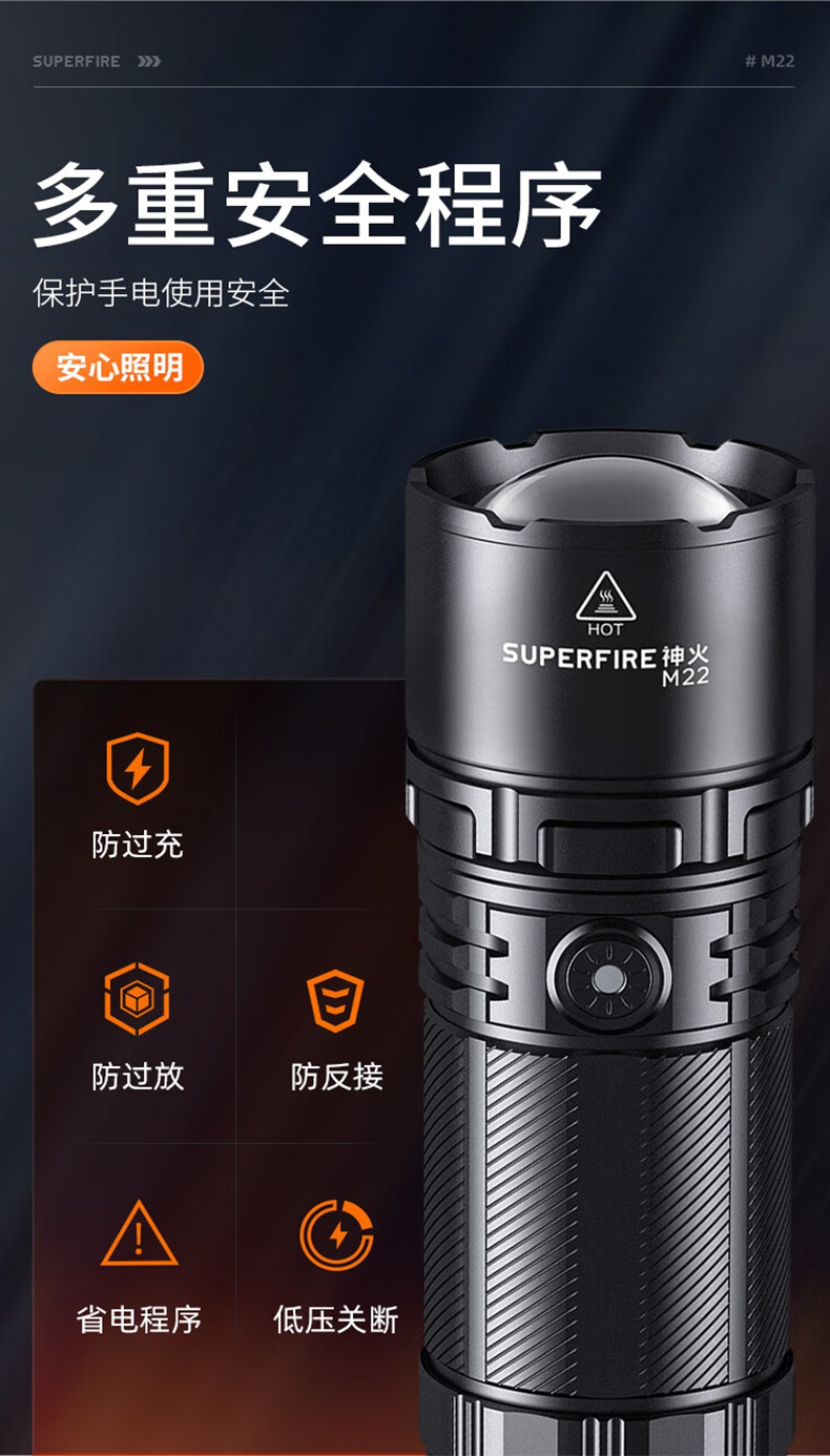 神火M22前后雙燈照明伸縮變焦手電筒12.jpg