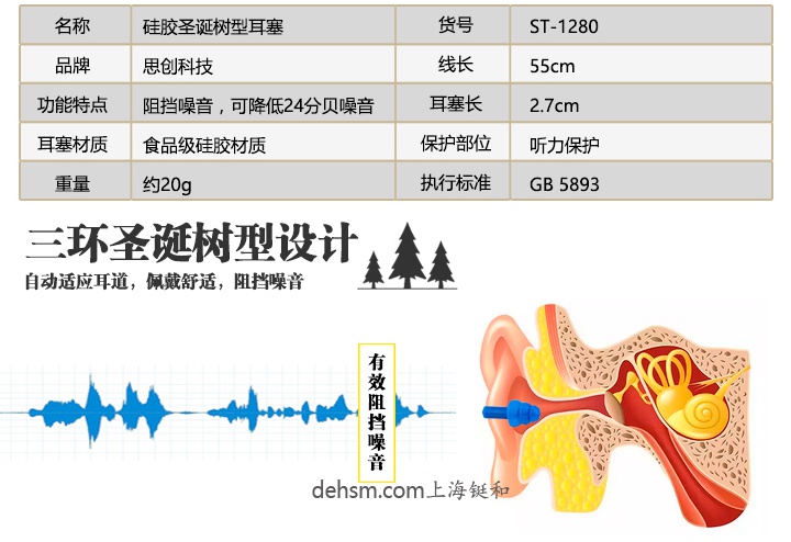 思創(chuàng)ST-1280硅膠防噪音耳塞介紹