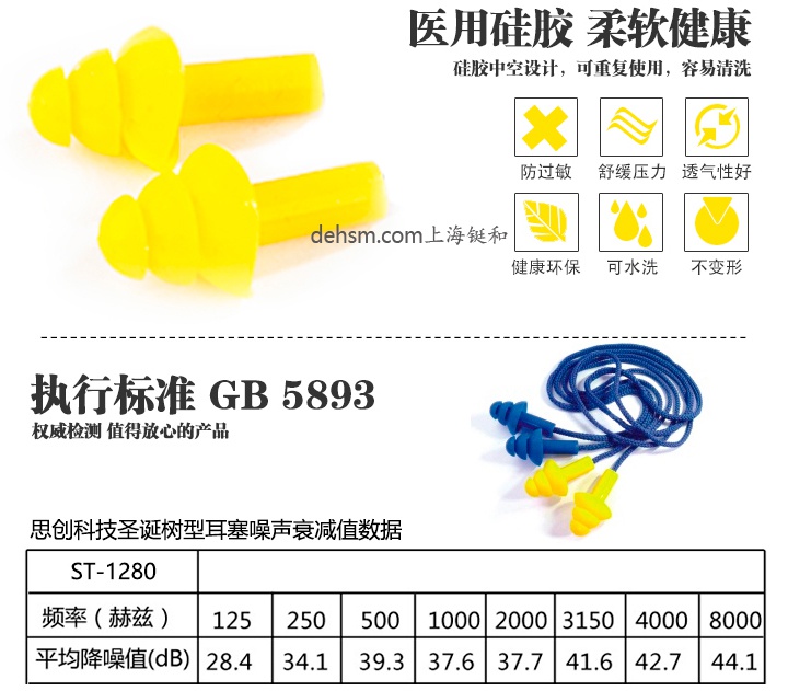 思創(chuàng)ST-1280防噪音耳塞采用醫(yī)用硅膠材質(zhì)