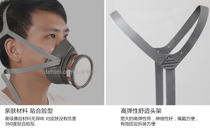3M3200化工噴漆防毒面具高級(jí)橡膠材質(zhì)，頭帶舒適