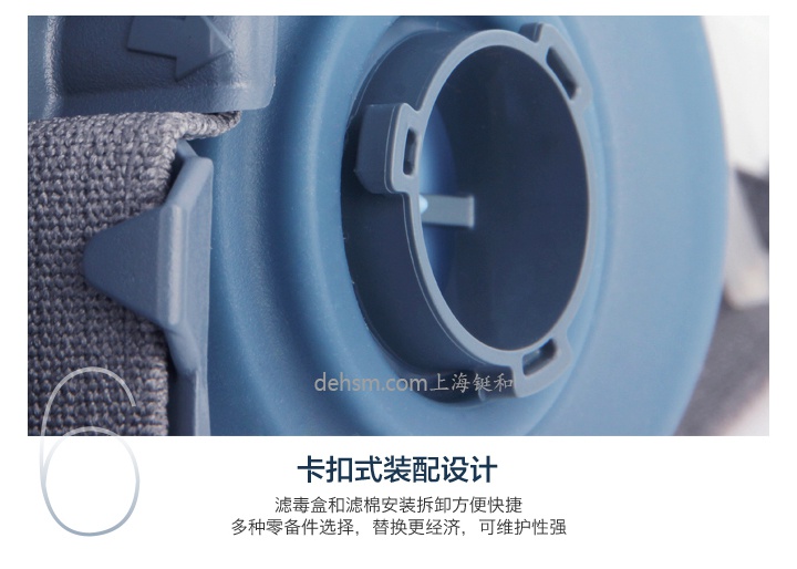 3M7502+6006防多種氣體防毒面具濾毒盒卡扣式裝配