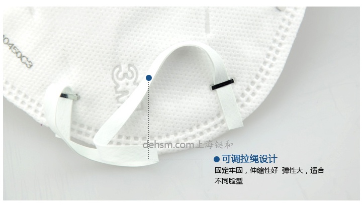  3M9501V KN95防塵口罩可調(diào)節(jié)拉繩設(shè)計(jì)