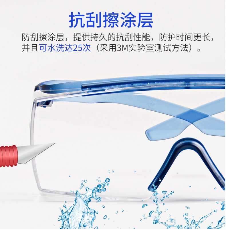 3M SF3701ASGAF-BLU防霧防護(hù)眼鏡圖7