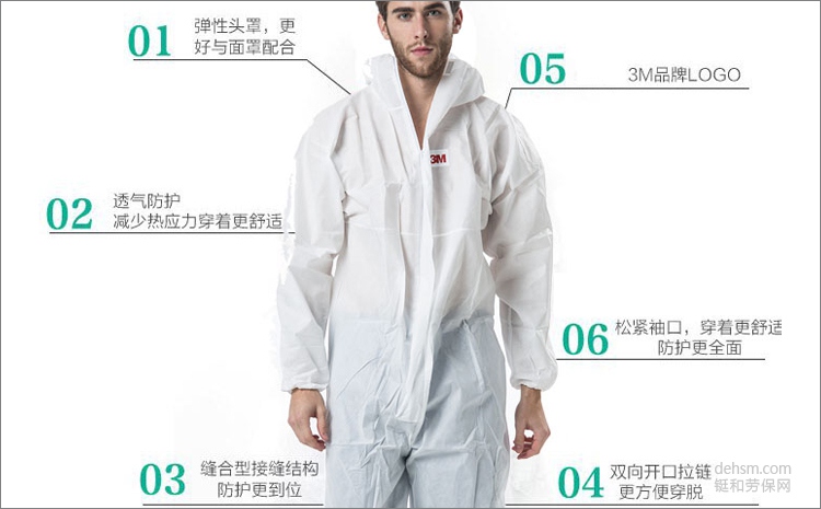 3M4515連體防護服彈性頭罩，透氣防護