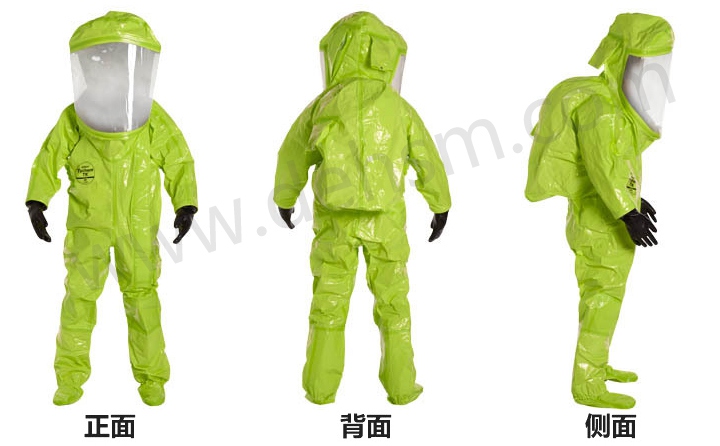 杜邦TK554 A級(jí)防護(hù)服正面、背面及側(cè)面圖