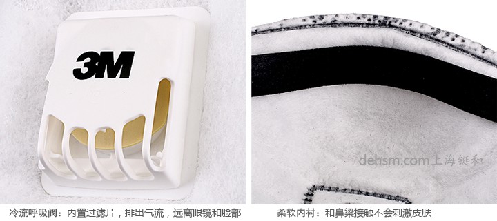 3m8514焊接口罩冷流呼吸閥設計，配有柔軟內(nèi)襯