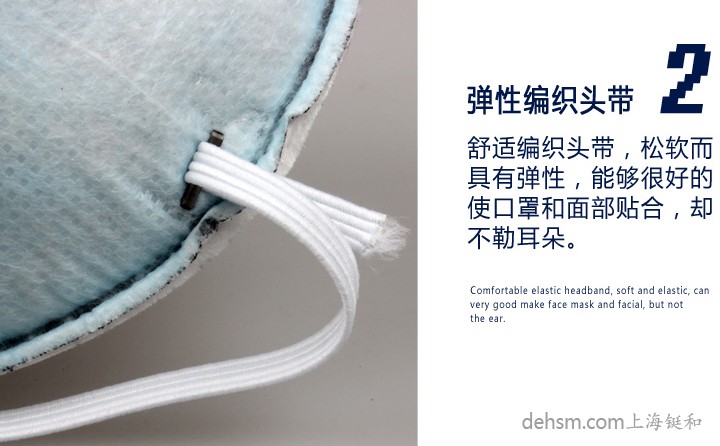 3M8246R95口罩彈性編織頭帶，頭帶松軟佩戴更舒適